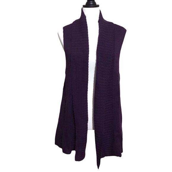 New Directions Petite Purple Boho Cardigan Sweater Vest PXL - Picture 1 of 7